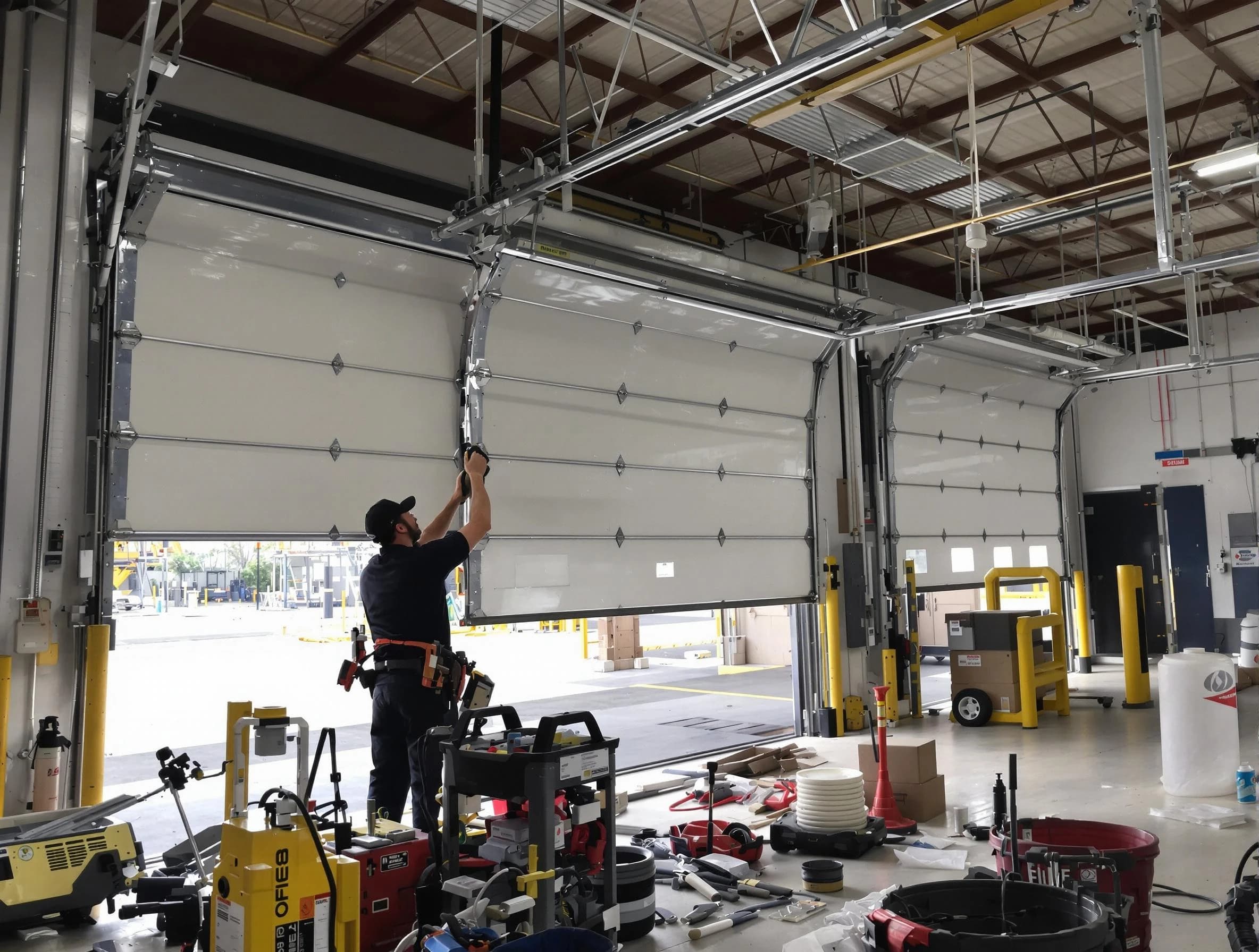 Woodstock Garage Door Repair technician performing commercial garage door repair in Woodstock
