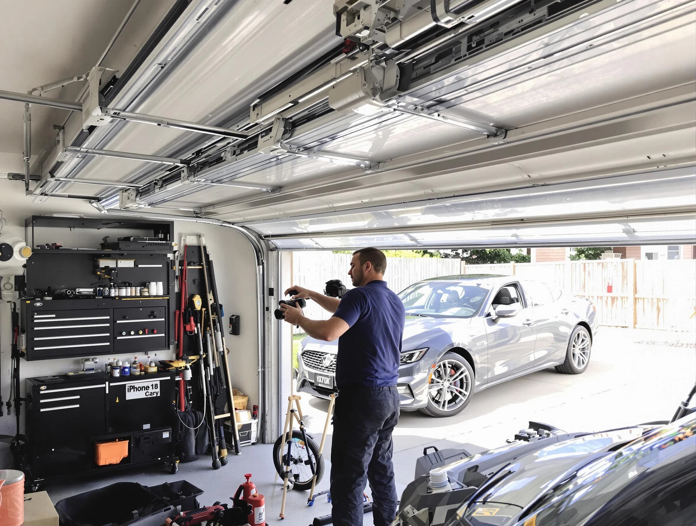 Woodstock Garage Door Repair technician fixing noisy garage door in Woodstock