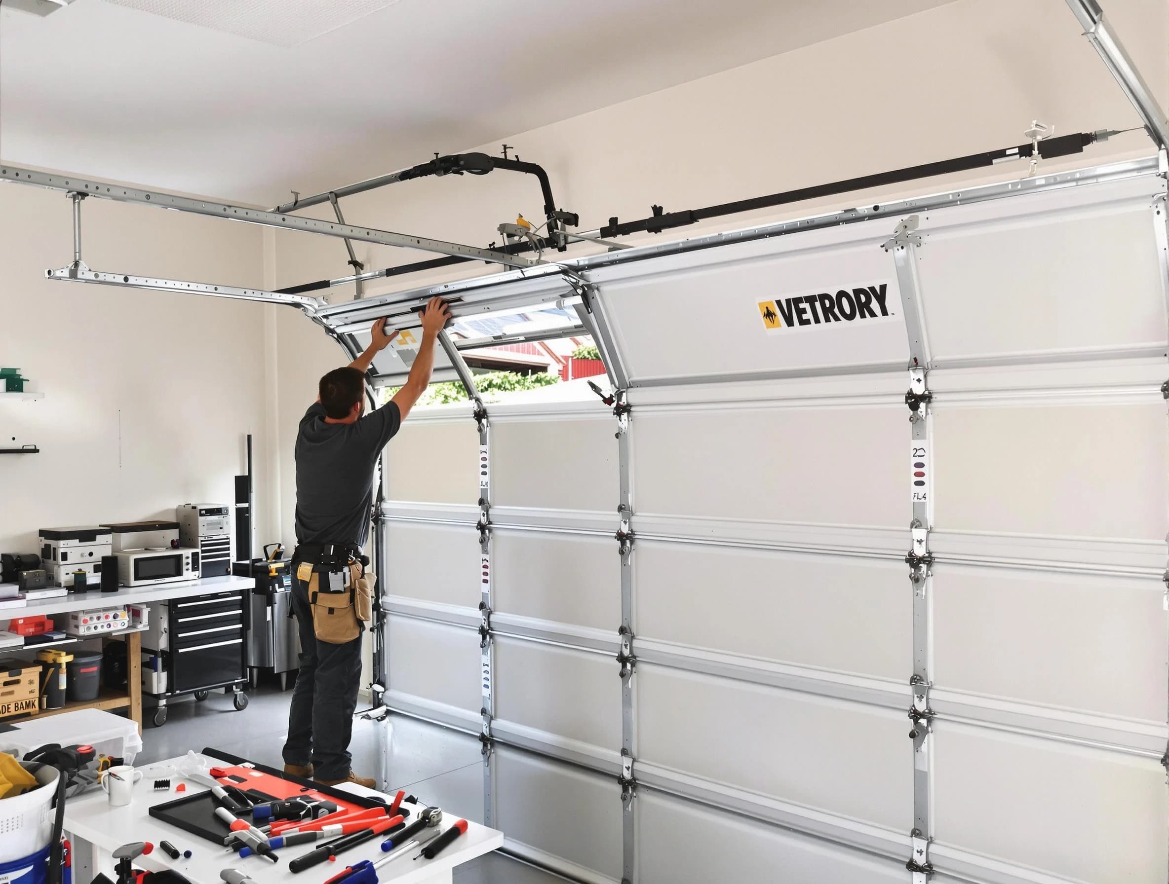 Woodstock Garage Door Repair technician performing section replacement in Woodstock