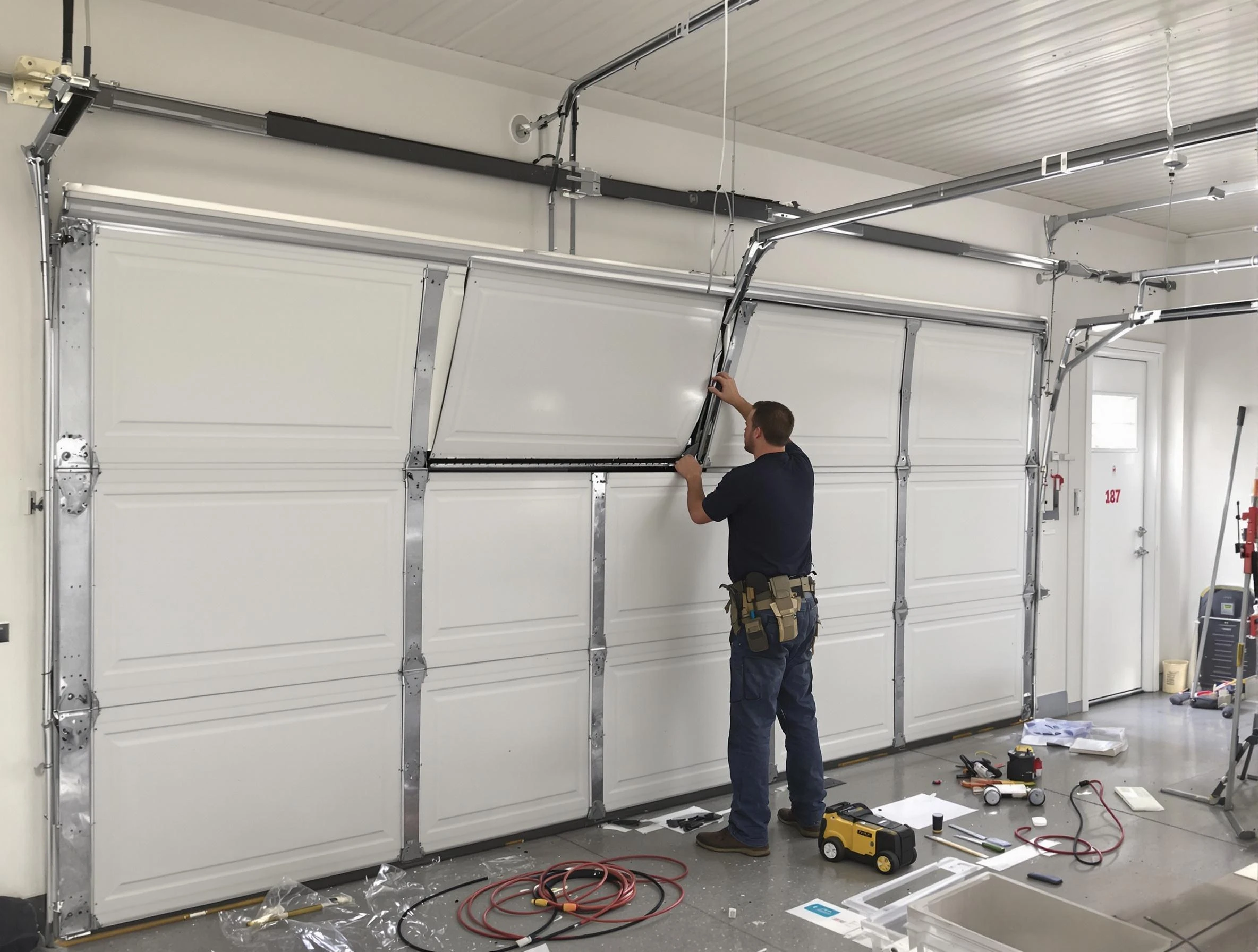 Garage Door Section Replacement in Woodstock