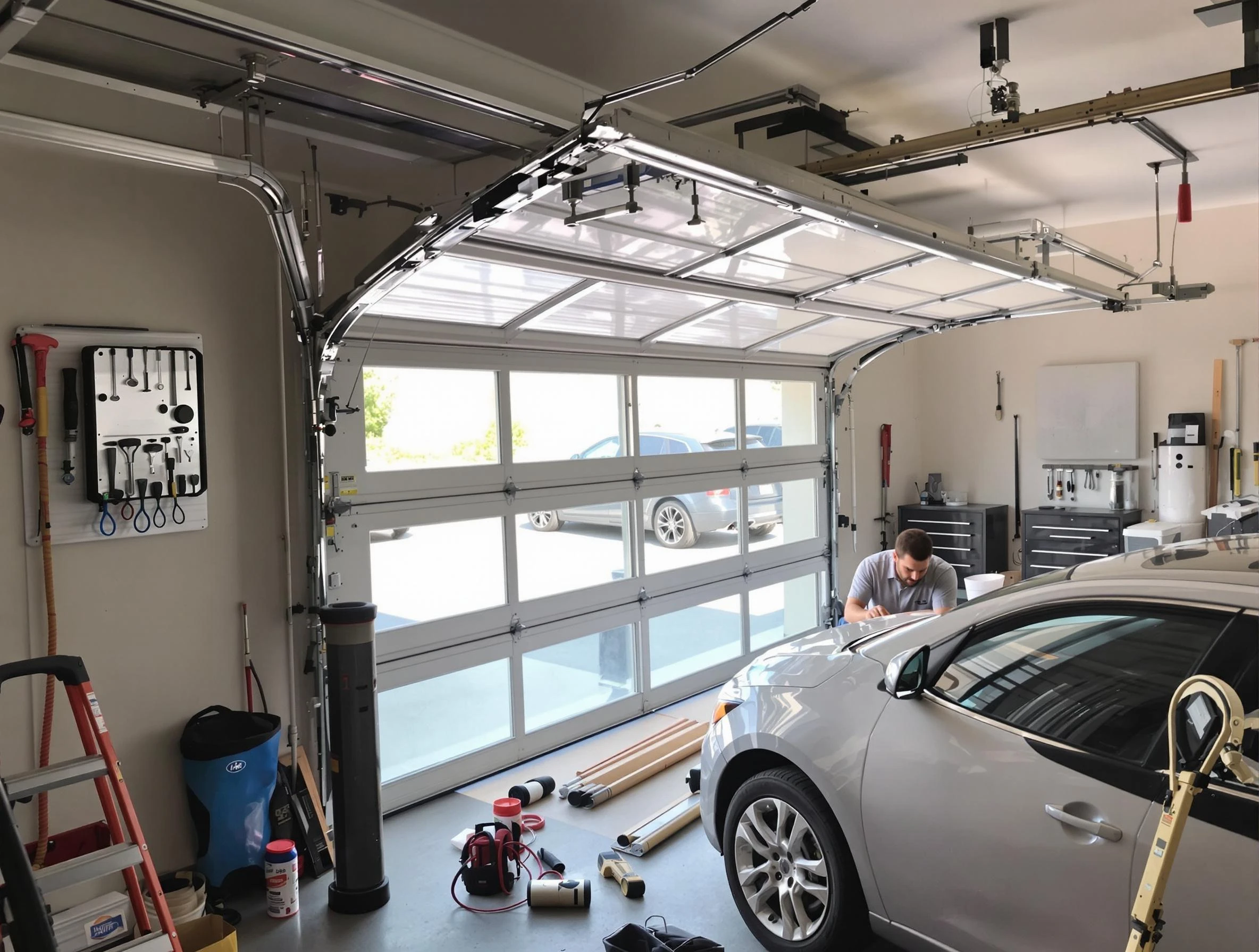 Garage door noise reduction service by Woodstock Garage Door Repair in Woodstock